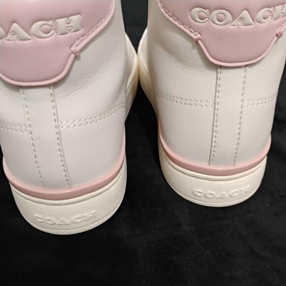Coach Leather High Top Woman Sneakers Size 7.5 - Picture 5 of 10